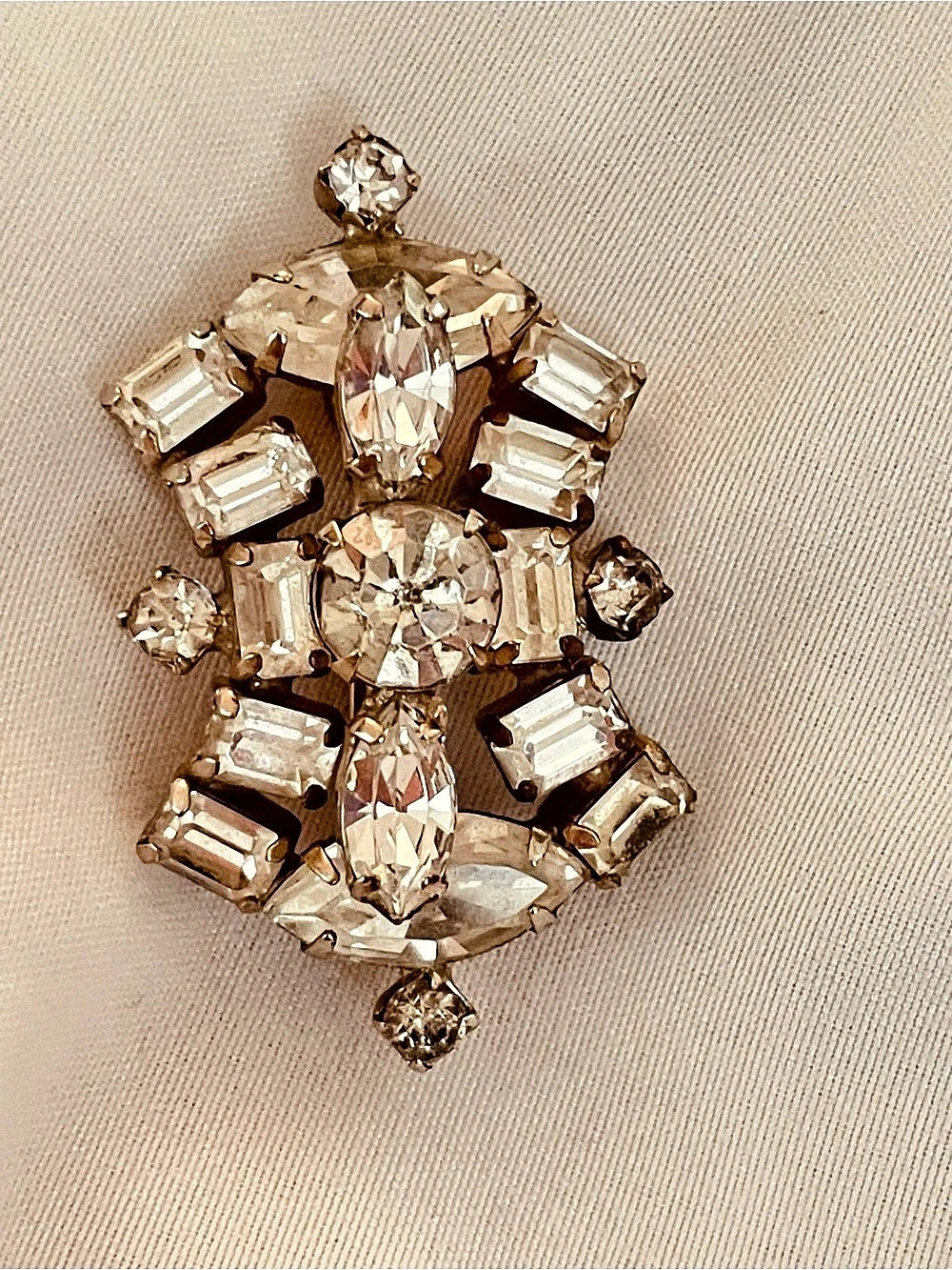 Crystal Statement Brooch in Silver